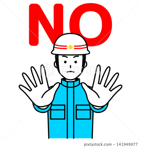A male paramedic holds both hands out in front of him to restrain the person (NO). A male paramedic holds both hands out in front of him to restrain the person (NO). 141949977
