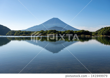 Mount Fuji as seen from the shores of Lake Shoji 141949979