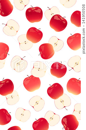 Realistic red apple pattern background_vertical Realistic red apple pattern background_vertical 141950508