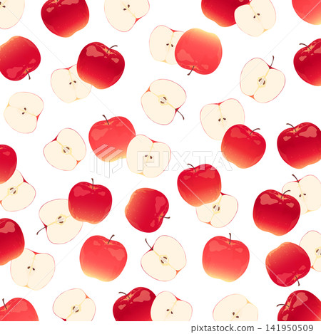 Realistic red apple pattern background_square Realistic red apple pattern background_square 141950509