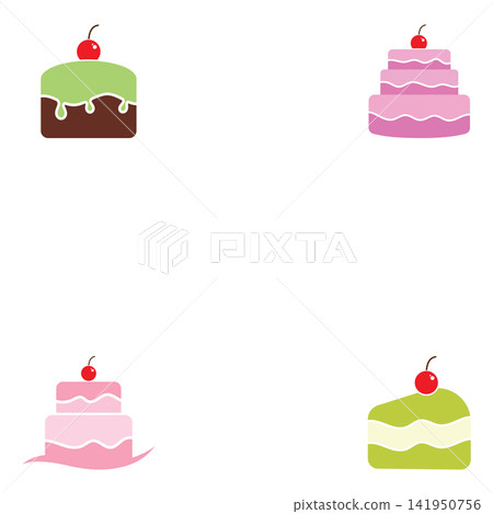 Cake sign icon vector illustration design template Cake sign icon vector illustration design template 141950756