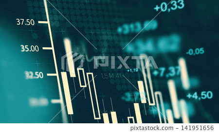 Business chart showing stock exchange trading data with price changes over time in a digital format Business chart showing stock exchange trading data with price changes over time in a digital format 141951656