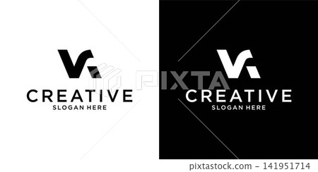 Initial VA or AV letter logo design vector 141951714