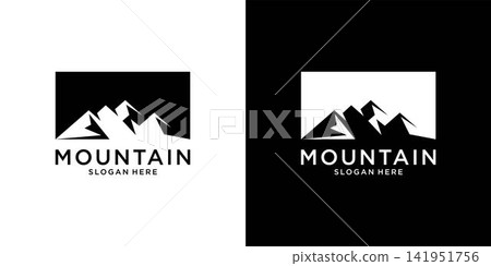 Vintage mountain vector logo design and illustration. Vintage mountain vector logo design and illustration. 141951756