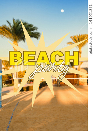 Celebrate a birthday party at the beach with friends and family on a sunny day 141951851