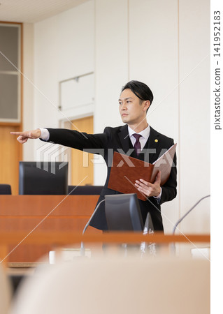 A lawyer who objects in court A lawyer who objects in court 141952183