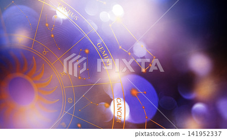 Astrology zodiac signs with stars and symbols in an artistic design Astrology zodiac signs with stars and symbols in an artistic design 141952337