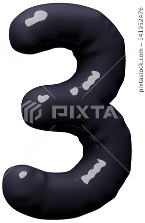 3D image_balloon_3_black 3D image_balloon_3_black 141952476