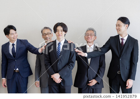 Senior employees welcome and express their expectations for the new employees. Senior employees welcome and express their expectations for the new employees. 141952879