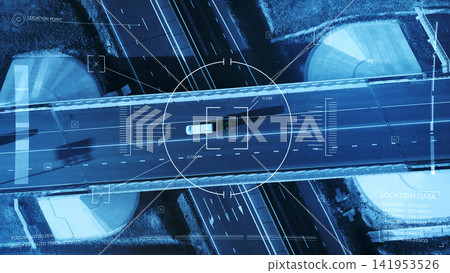 Surveillance system captures vehicle movement on highway during nighttime Surveillance system captures vehicle movement on highway during nighttime 141953526
