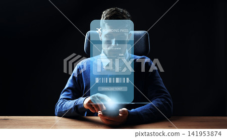 Person using a mobile device to check travel booking information for a flight to Geneva Person using a mobile device to check travel booking information for a flight to Geneva 141953874