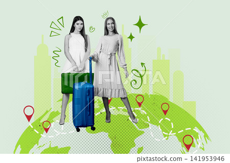 Travelers with luggage ready to explore new destinations during their adventures 141953946