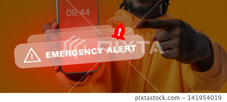 Emergency 911 alert shown on mobile phone during an emergency situation Emergency 911 alert shown on mobile phone during an emergency situation 141954019