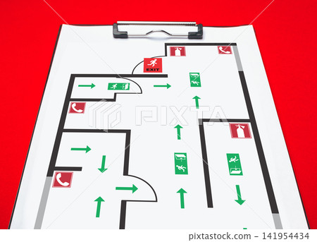 Emergency exit plan for building safety during crises and emergencies Emergency exit plan for building safety during crises and emergencies 141954434