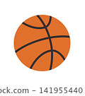Simple basketball illustration on a white background, vector, clipart. 141955440