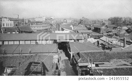 Vintage photograph: Panorama of Pyongyang, North Korea during the Japanese colonial period, 1933-1945. Vintage photograph: Panorama of Pyongyang, North Korea during the Japanese colonial period, 1933-1945. 141955552