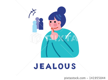 Illustrations for English words related to negative emotions 141955844