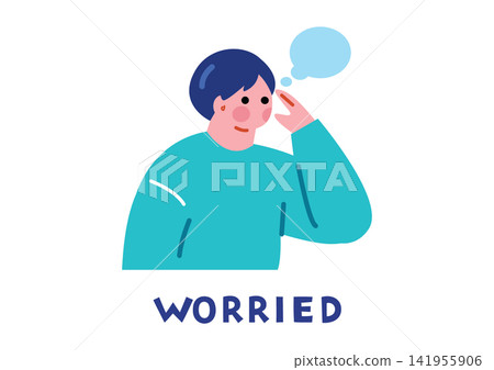 Illustrations for English words related to negative emotions 141955906