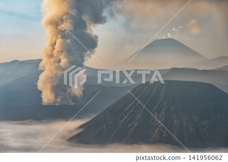 Active Bromo volcano in East Java, Indonesia Active Bromo volcano in East Java, Indonesia 141956062