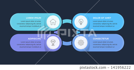 Infographic Circle Diagram Template With Four Steps Infographic Circle Diagram Template With Four Steps 141956222