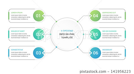 Six Options Radial Infographic Template 141956223
