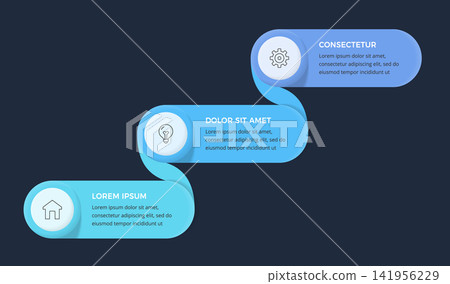 Business Infographic Step Diagram Template With Three Steps Business Infographic Step Diagram Template With Three Steps 141956229