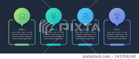 Four Steps Process Infographic Template Four Steps Process Infographic Template 141956240