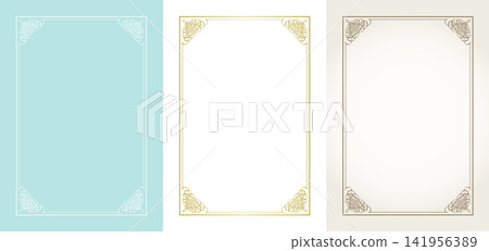Elegant antique/vintage style frame/border set for wedding invitations and menus. Elegant antique/vintage style frame/border set for wedding invitations and menus. 141956389