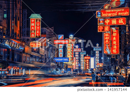 Chinatown district in Bangkok City Chinatown district in Bangkok City 141957144