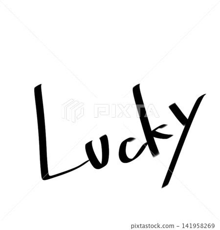 Lucky | Handwritten lettering illustration (English, lucky, good fortune) Lucky | Handwritten lettering illustration (English, lucky, good fortune) 141958269
