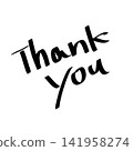 Thank you | Handwritten illustration (English - thank you/gratitude message) 141958274
