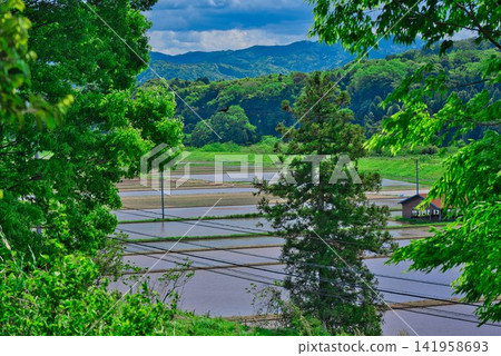 The rural landscape visible from the site of the former Taikyuji Station on the Kurayoshi Line of the former Japanese National Railways. The rural landscape visible from the site of the former Taikyuji Station on the Kurayoshi Line of the former Japanese National Railways. 141958693
