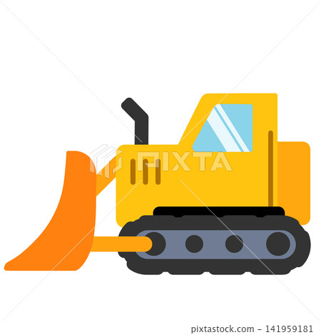 Illustration of a yellow bulldozer Illustration of a yellow bulldozer 141959181