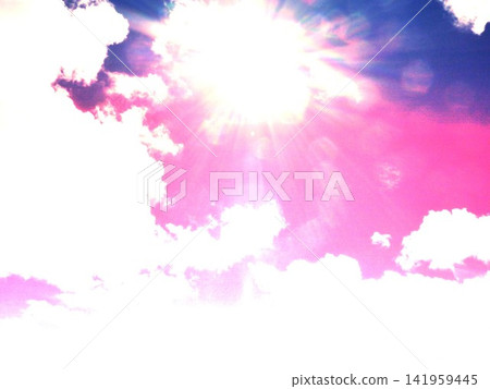 天空、雲朵、風景、藍天、大自然、晴朗、太陽、藍色、光線、背景、晴朗天氣、夏季、背景、藍色、景色 141959445