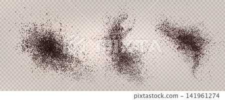 Coffee powder scatter on transparent background 141961274
