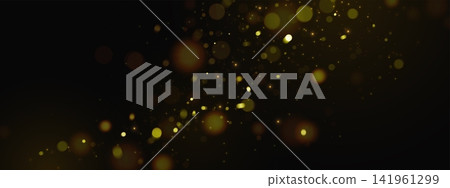 Golden particles, glitter dust with bokeh effect Golden particles, glitter dust with bokeh effect 141961299