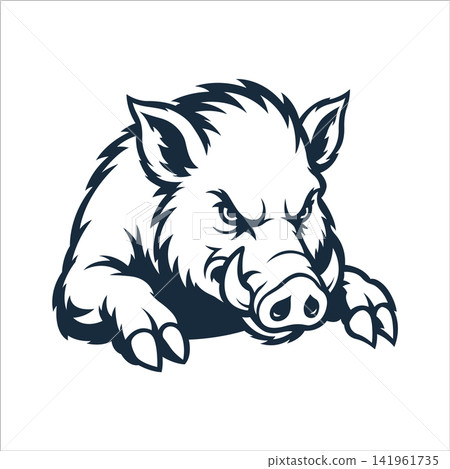boar mascot logo vector illustration design template simple and modern style boar mascot logo vector illustration design template simple and modern style 141961735