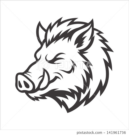 boar mascot logo vector illustration design template simple and modern style boar mascot logo vector illustration design template simple and modern style 141961736