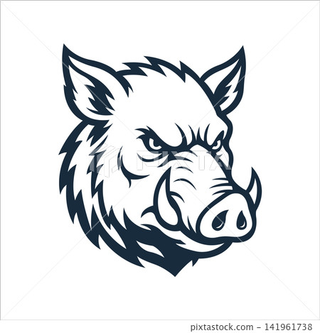 boar mascot logo vector illustration design template simple and modern style boar mascot logo vector illustration design template simple and modern style 141961738