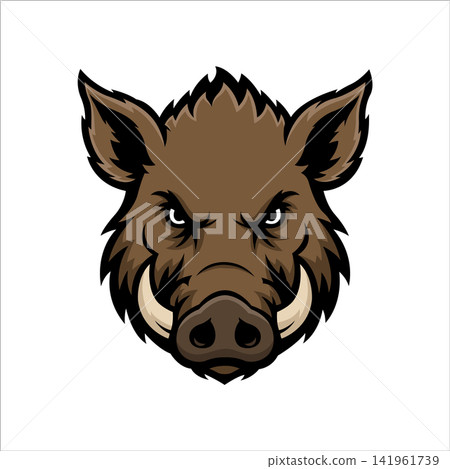 boar mascot logo vector illustration design template simple and modern style boar mascot logo vector illustration design template simple and modern style 141961739