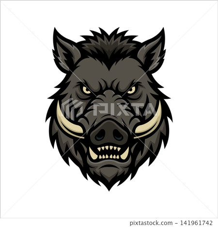 boar mascot logo vector illustration design template simple and modern style boar mascot logo vector illustration design template simple and modern style 141961742