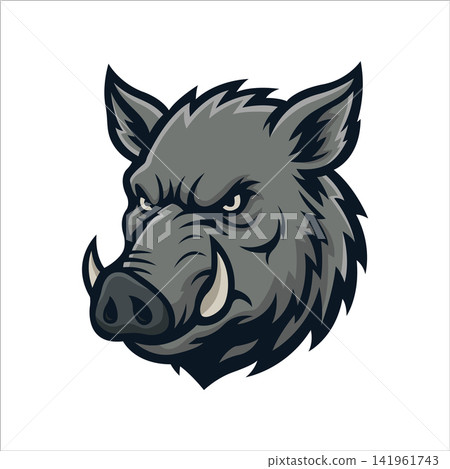 boar mascot logo vector illustration design template simple and modern style boar mascot logo vector illustration design template simple and modern style 141961743