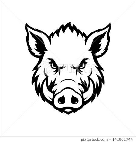 boar mascot logo vector illustration design template simple and modern style boar mascot logo vector illustration design template simple and modern style 141961744
