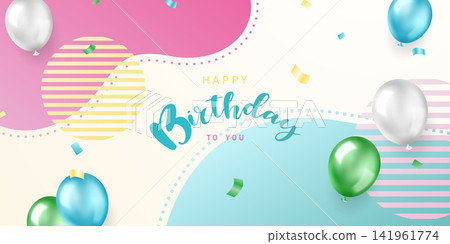 Celebrate your birthday background with beautiful balloon vector illustration. Celebrate your birthday background with beautiful balloon vector illustration. 141961774