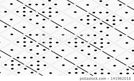 Gaming table filled with white dominoes. Vector luck and fortune background 141962018