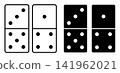 Linear icon. Pair of domino dice. Simple black and white icon isolated on a white background 141962021