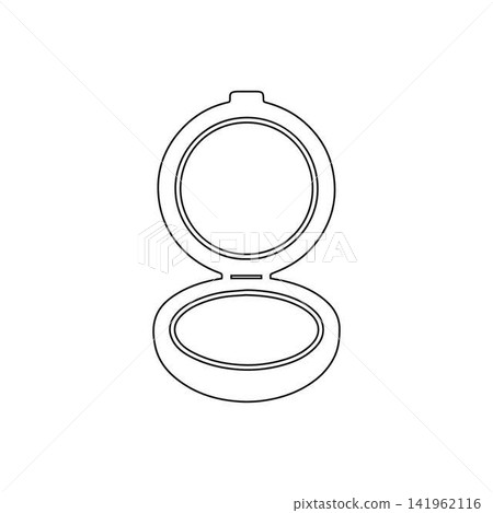 compact powder outline cosmetic makeup isolated on white background compact powder outline cosmetic makeup isolated on white background 141962116
