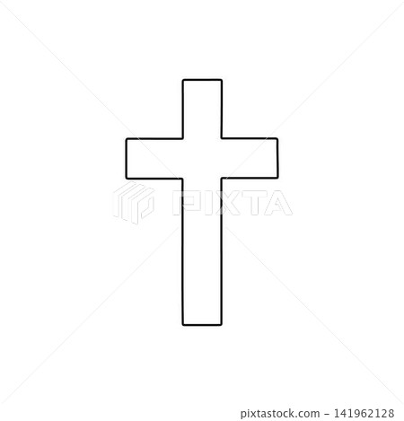 cross outline icon for religion spirituality and christian faith cross outline icon for religion spirituality and christian faith 141962128