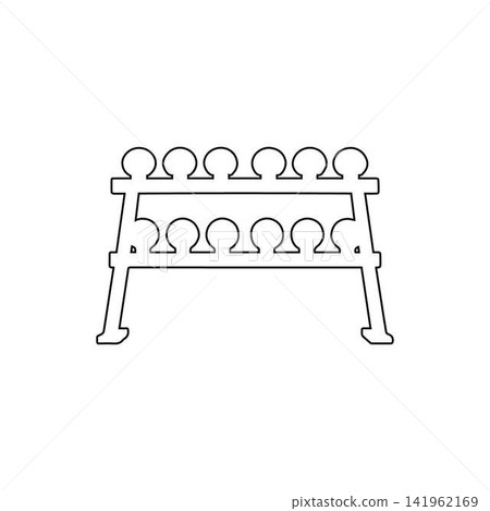 dumbbell rack icon outline gym weight storage fitness equipment for training and bodybuilding illustration 141962169