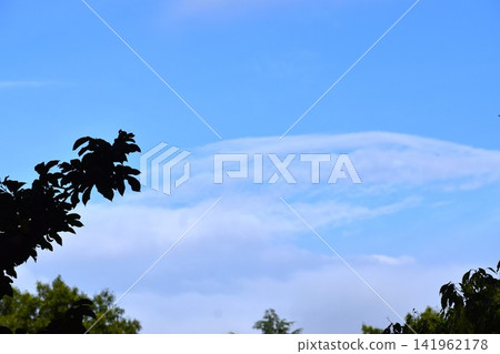 The sky is blue, and the shapes of the clouds floating in that blue sky are constantly changing. The sky is blue, and the shapes of the clouds floating in that blue sky are constantly changing. 141962178